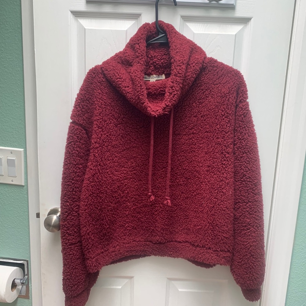 Sherpa cowl neck sweater